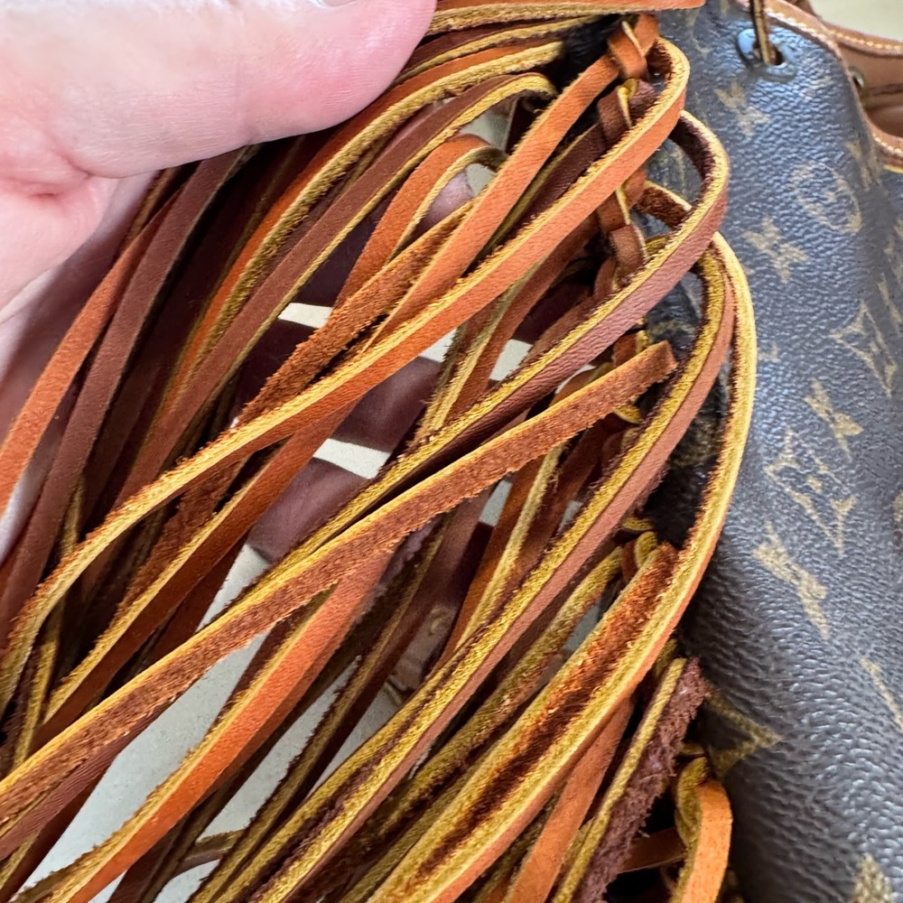 Louis Vuitton Brown and Tan backpack with Fringe by Vintage Boho Bags - Picture 9 of 12